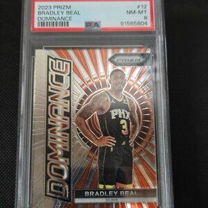 Bradley Beal 2023 Prizm ' Dominance ' Graded 8 Nm- Mt PSA Parallel # 12
